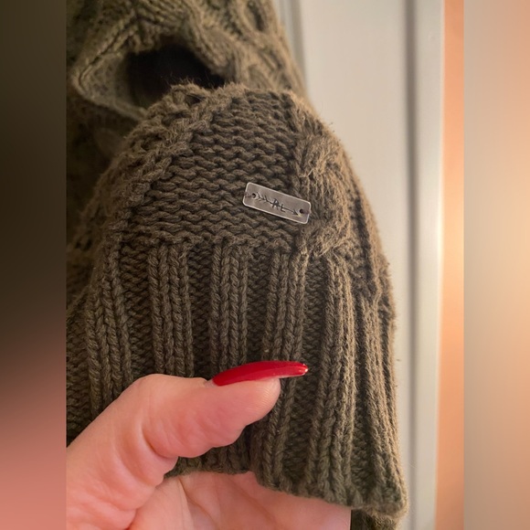 Ralph Lauren Denim & Supply cowl-neck cable knit fisherman’s sweater olive sz XL - Picture 9 of 9